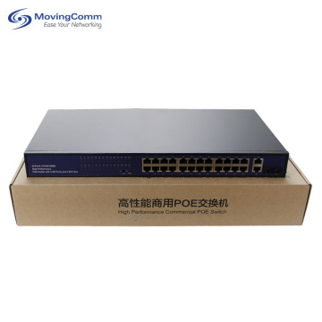 Managed Gigabit Ethernet Fiber 24port Network POE Switch